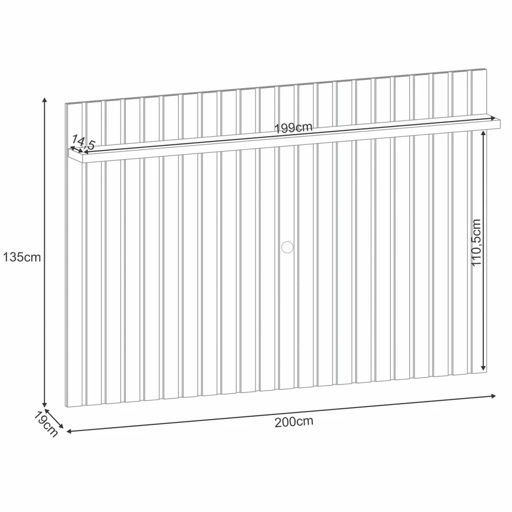 Painel Para TV Suspenso Ripado 70 Pol. 200cm Like H01 Cinamomo - Mpozenato