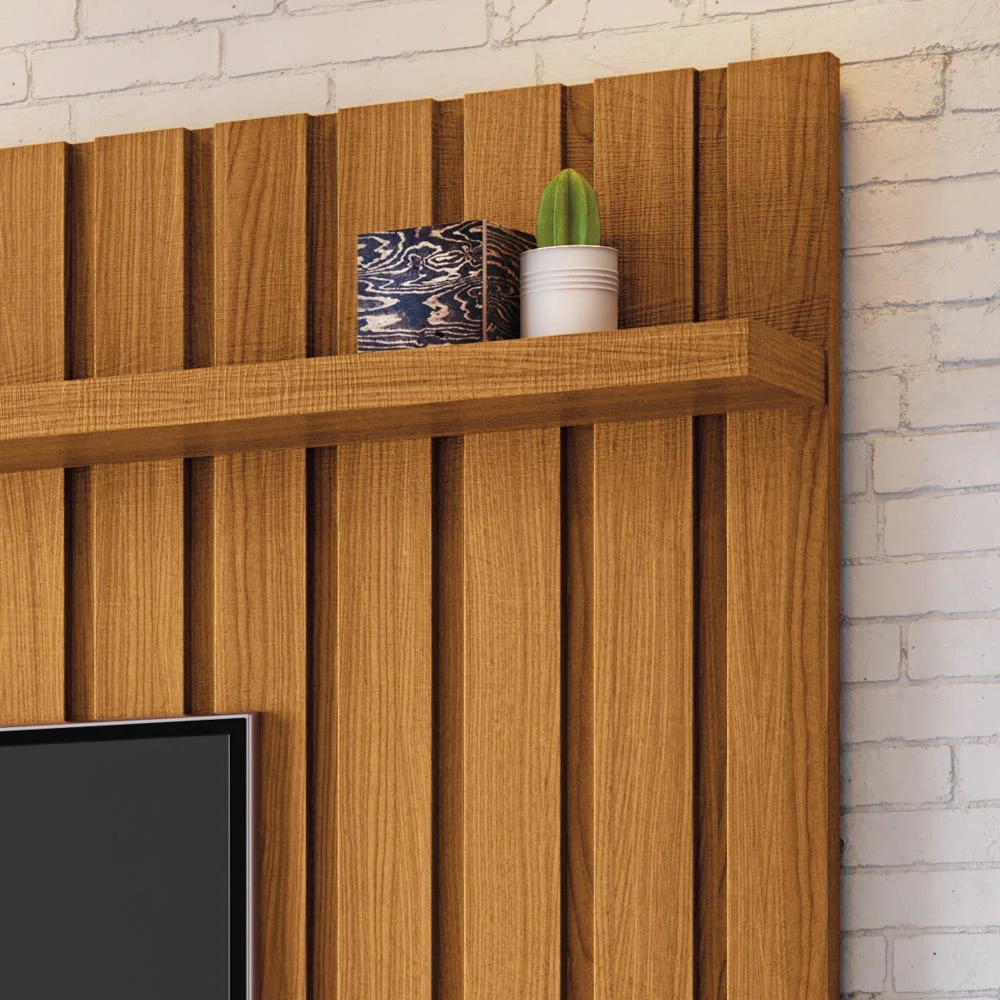 Painel Para TV Suspenso Ripado 70 Pol. 200cm Like H01 Cinamomo - Mpozenato