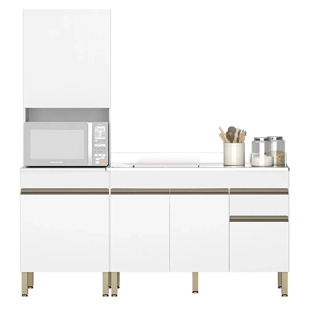 Paneleiro e Balcão Gabinete com Pia 120cm Lina Z06 Supremo - Mpozenato