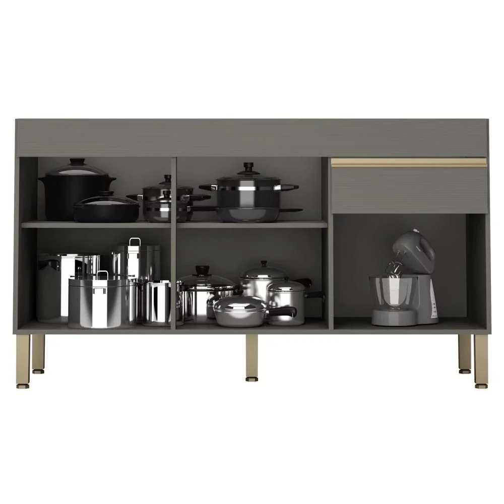 Paneleiro e Balcão Gabinete sem Tampo 150cm Lina Z06 Gris - Mpozenato