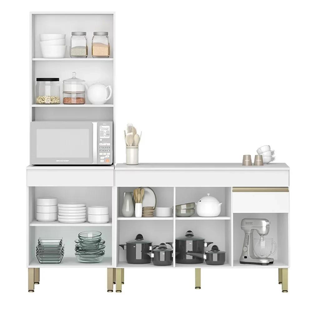 Paneleiro e Balcão Gabinete com Tampo 150cm Lina Z06 Supremo - Mpozenato