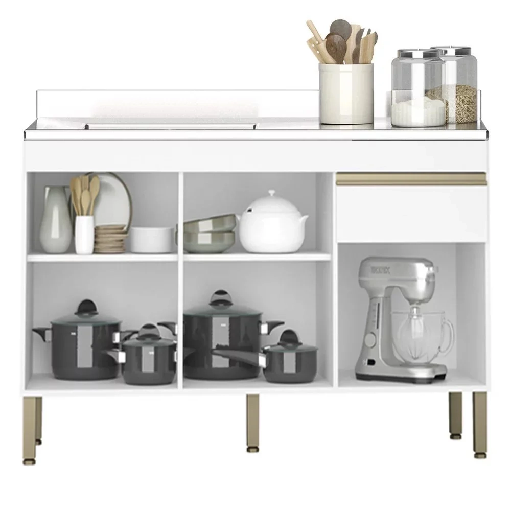 Paneleiro e Balcão Gabinete com Pia 150cm Lina Z06 Supremo - Mpozenato