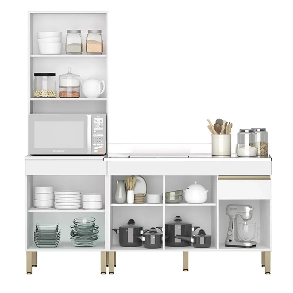 Paneleiro e Balcão Gabinete com Pia 150cm Lina Z06 Supremo - Mpozenato