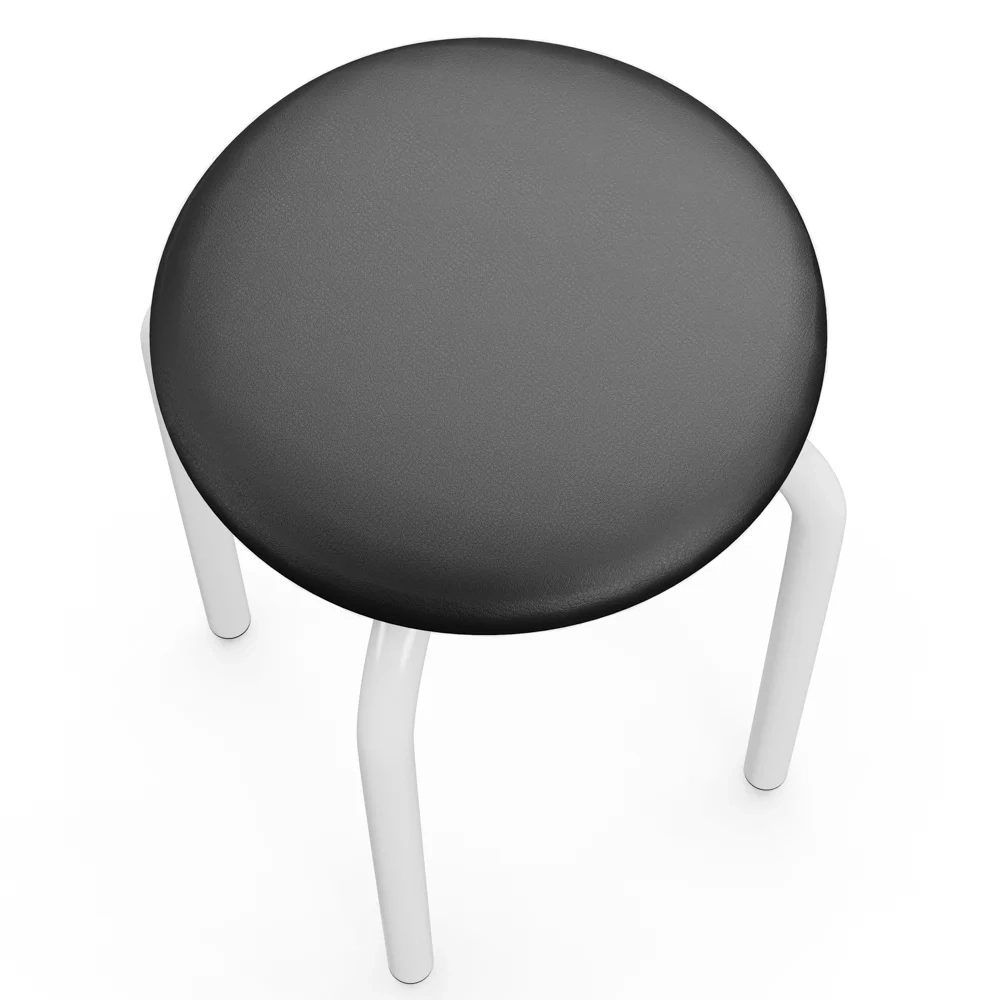 Mesa de Cozinha Bistrô Porto Branco 120cm com 4 Banquetas Industriais Maviê Preto/Branco - Mpozenato