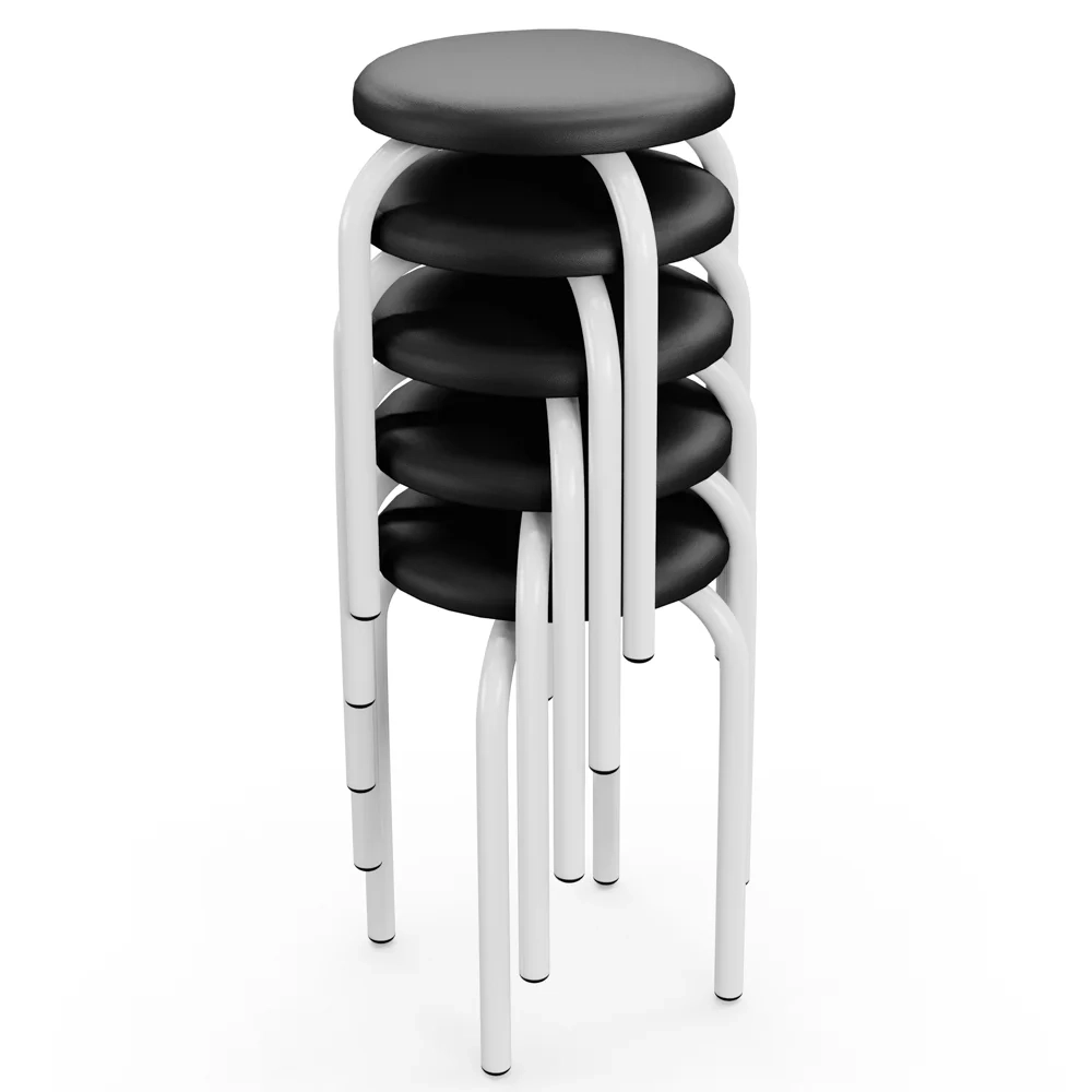 Mesa de Cozinha Bistrô Porto Preto 120cm com 4 Banquetas Industriais Maviê Preto/Branco - Mpozenato