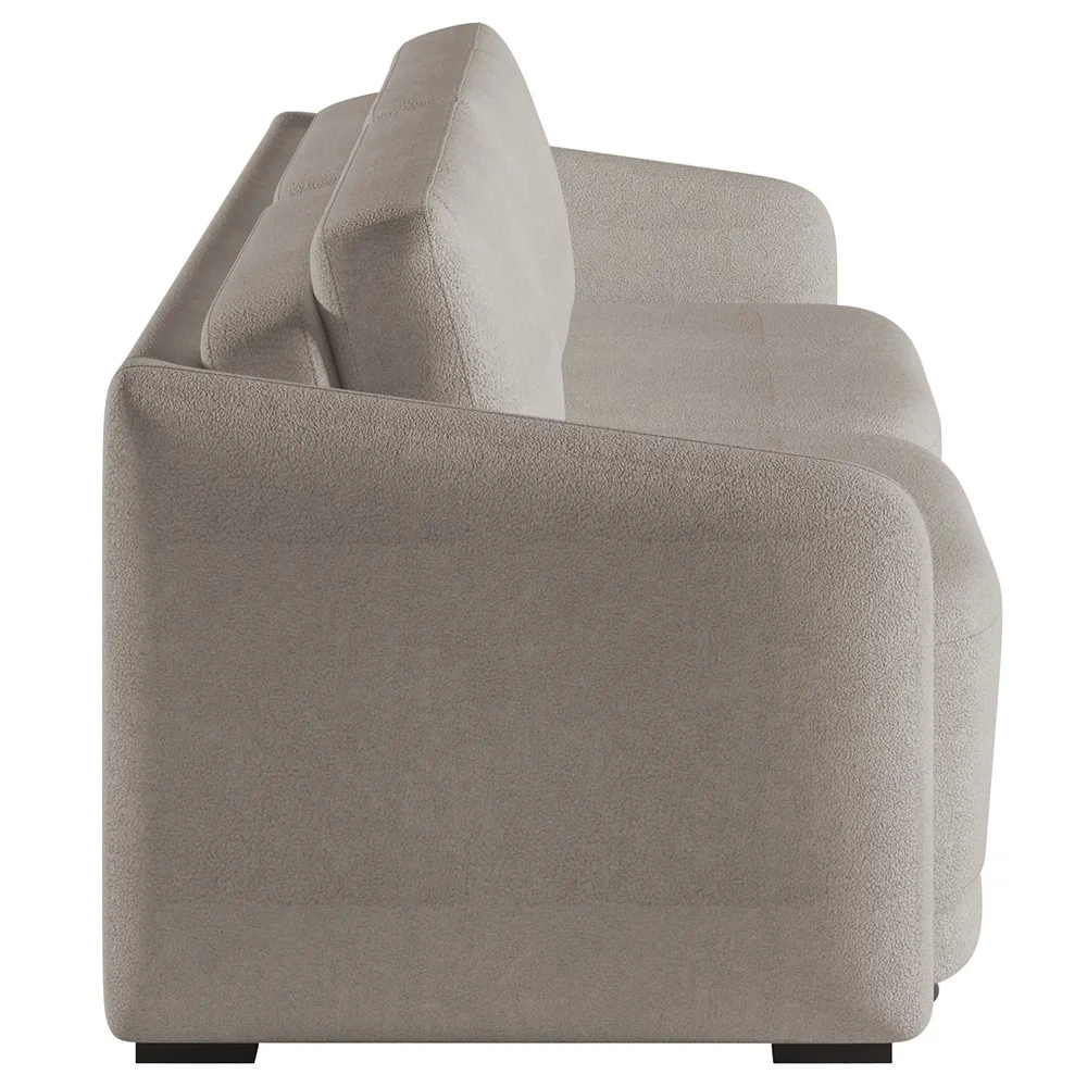 Sofá Cama Casal para Sala 176cm Polska Z08 Boucle Bege Escuro - Mpozenato