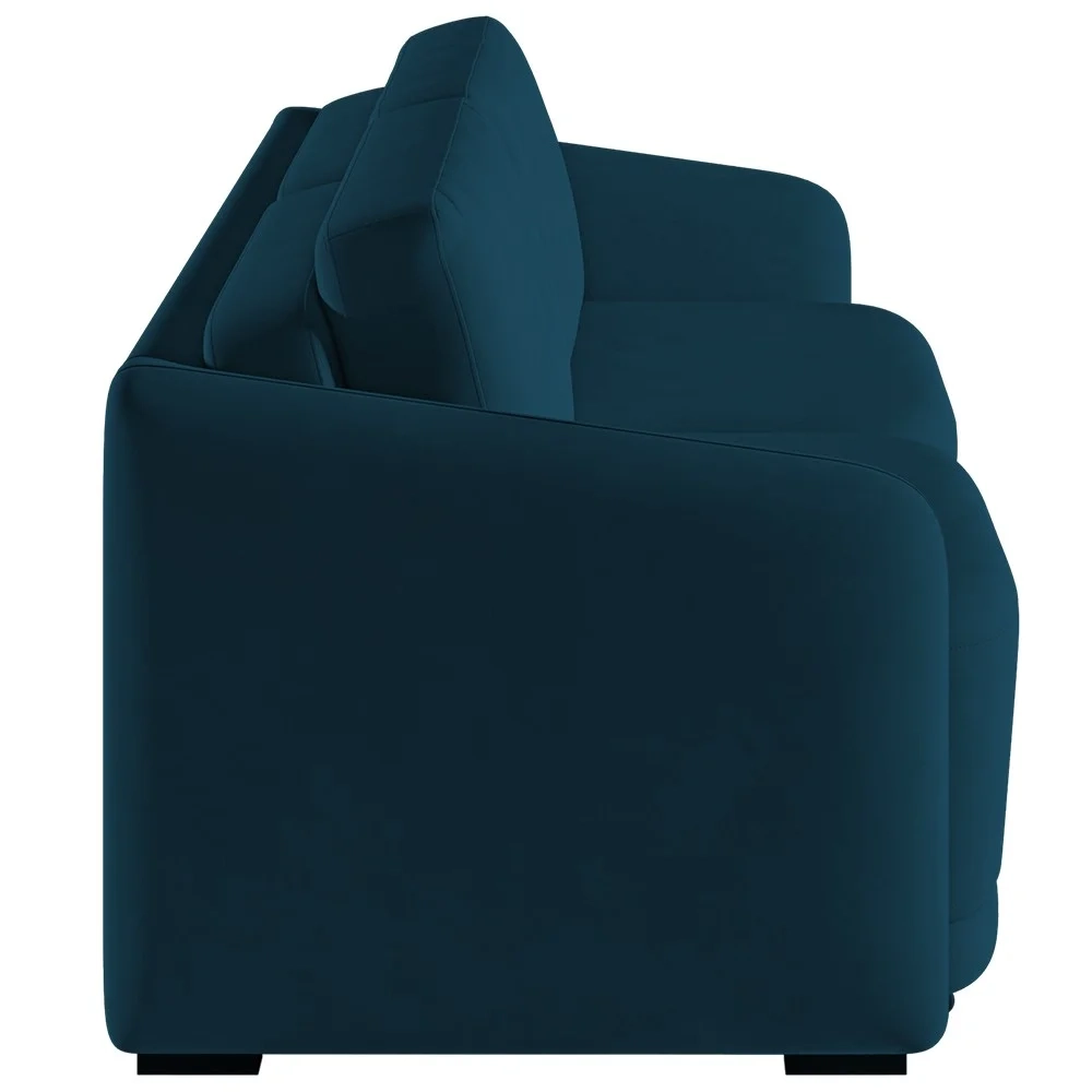 Sofá Cama Casal para Sala 176cm Polska Z08 Veludo Azul - Mpozenato