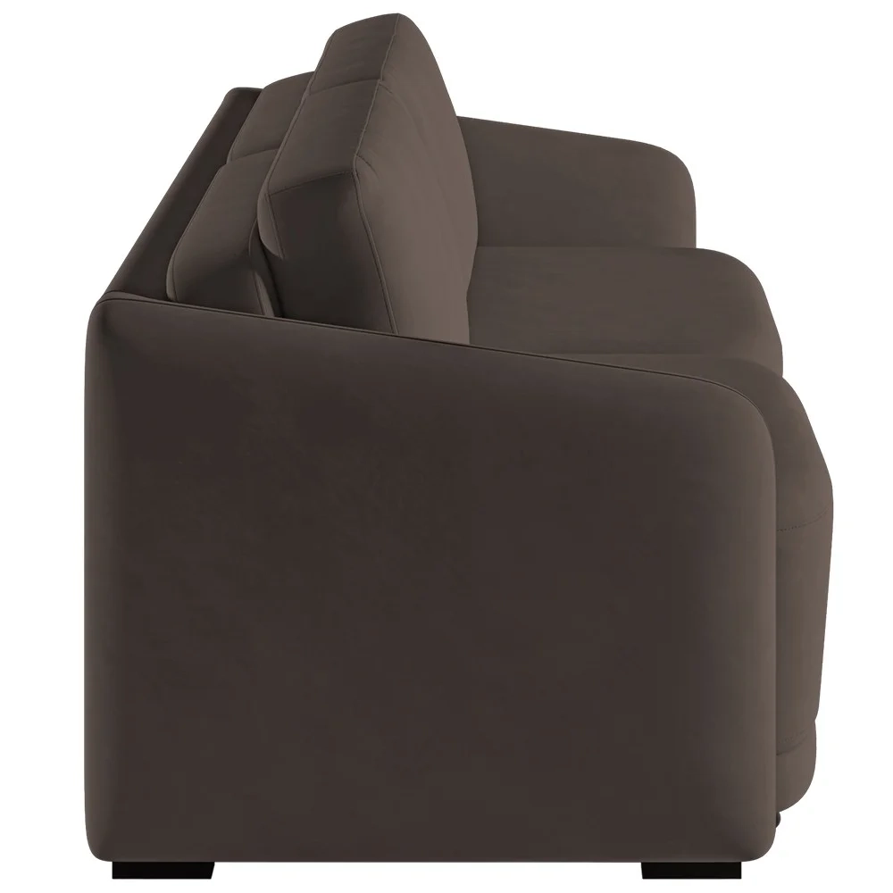 Sofá Cama Casal para Sala 176cm Polska Z08 Veludo Marrom - Mpozenato