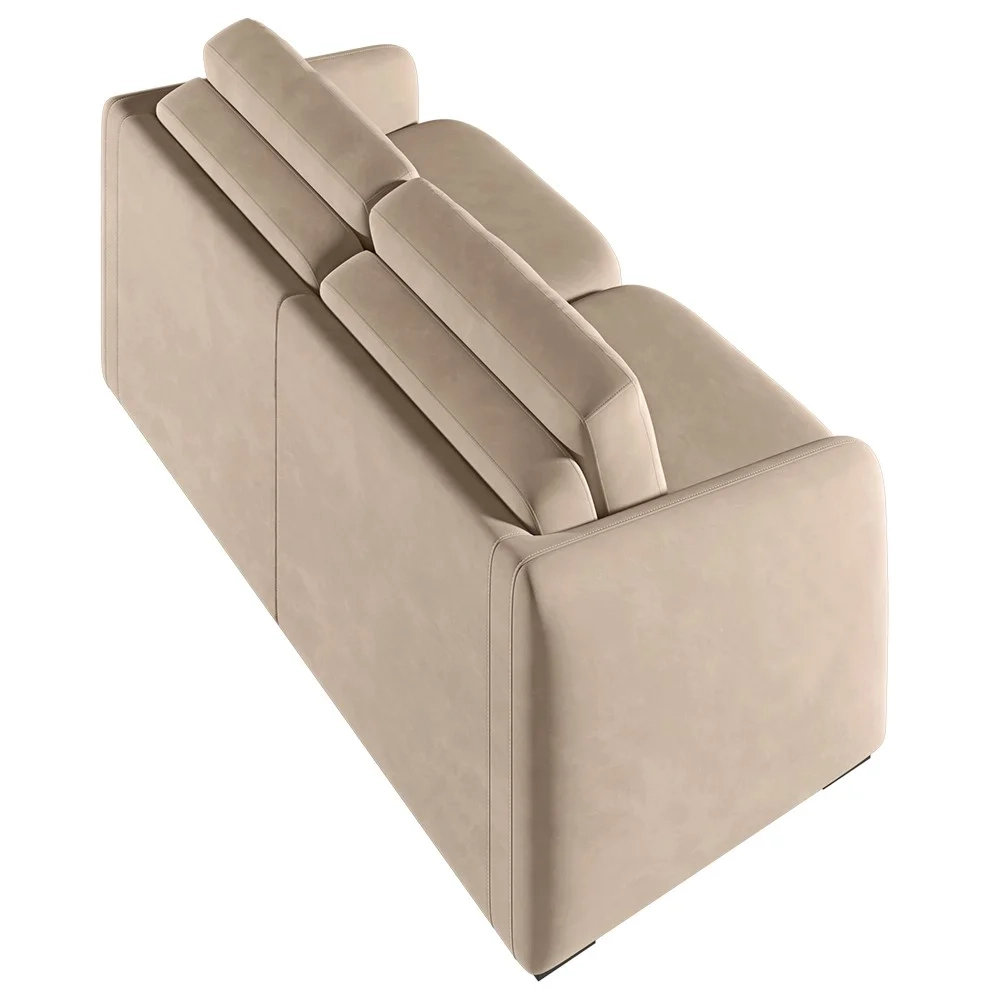 Sofá Cama Casal para Sala 196cm Polska Z08 Veludo Bege - Mpozenato