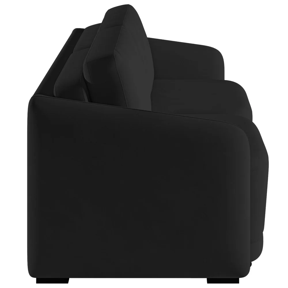 Sofá Cama Casal para Sala 196cm Polska Z08 Veludo Preto - Mpozenato