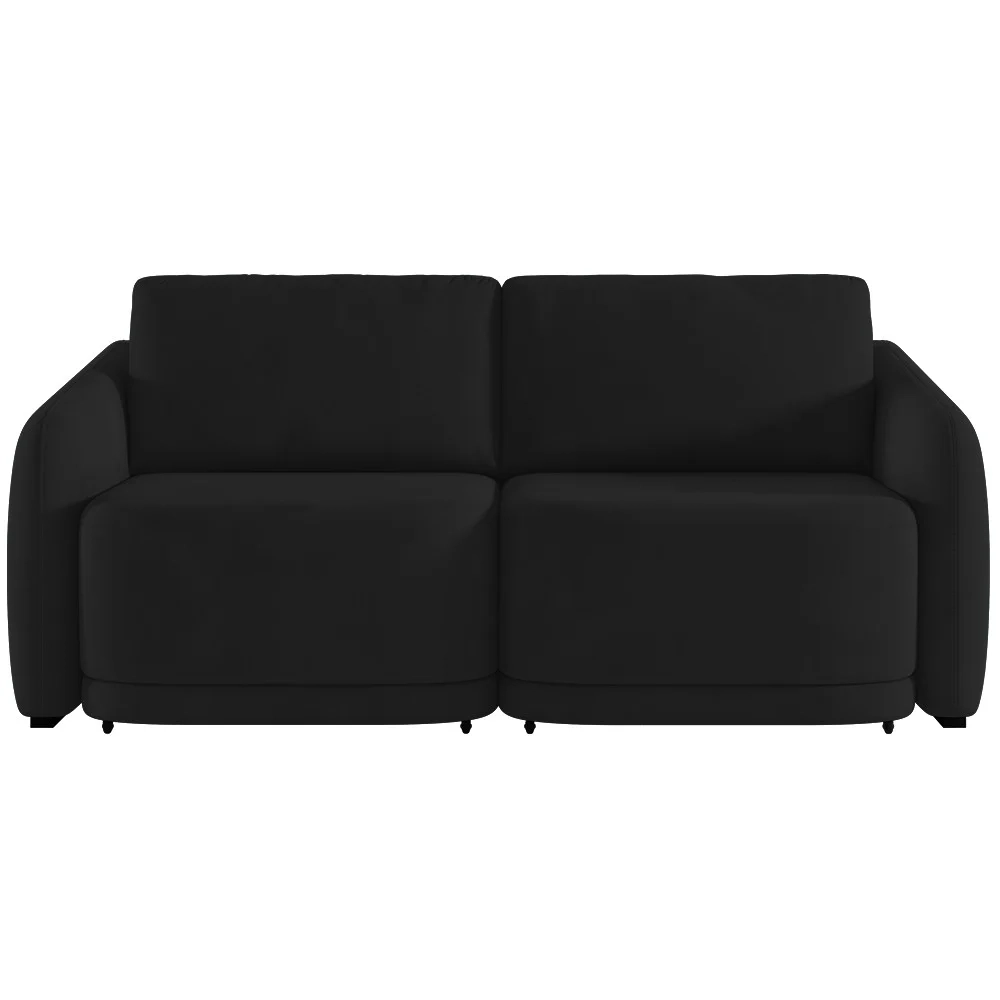 Sofá Cama Casal para Sala 196cm Polska Z08 Veludo Preto - Mpozenato