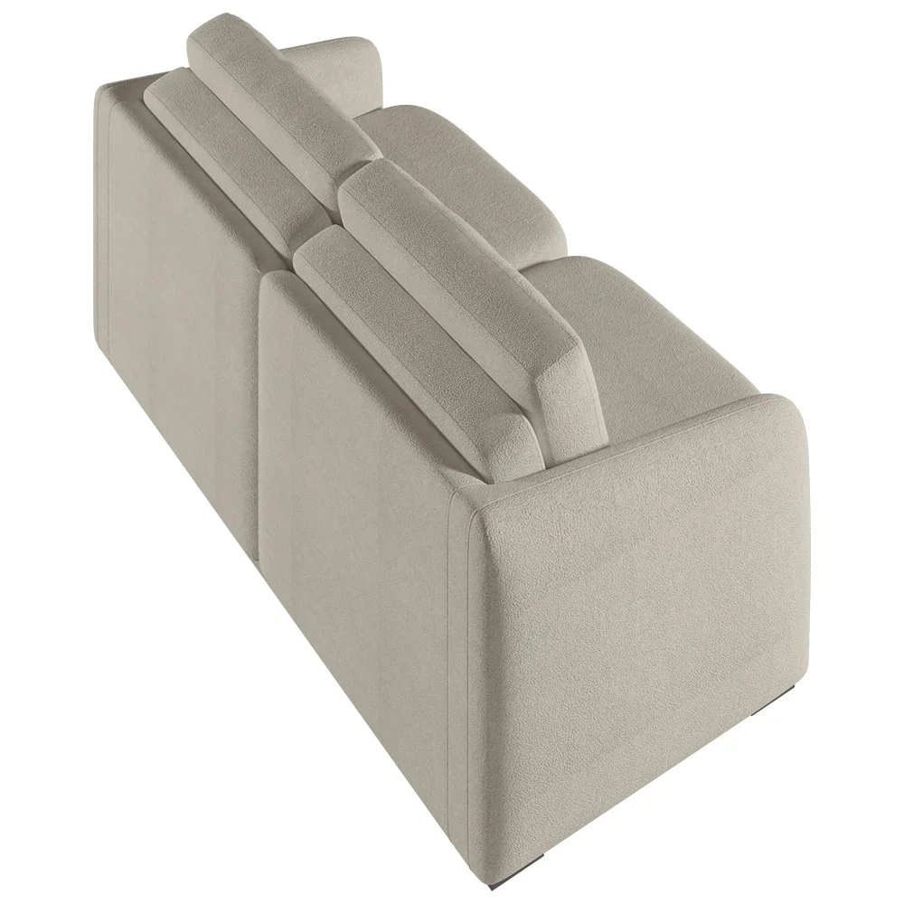 Sofá Cama Casal para Sala 216cm Polska Z08 Boucle Bege - Mpozenato