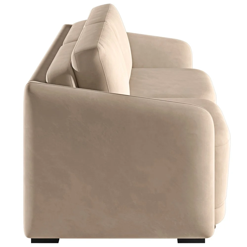 Sofá Cama Casal para Sala 216cm Polska Z08 Veludo Bege - Mpozenato