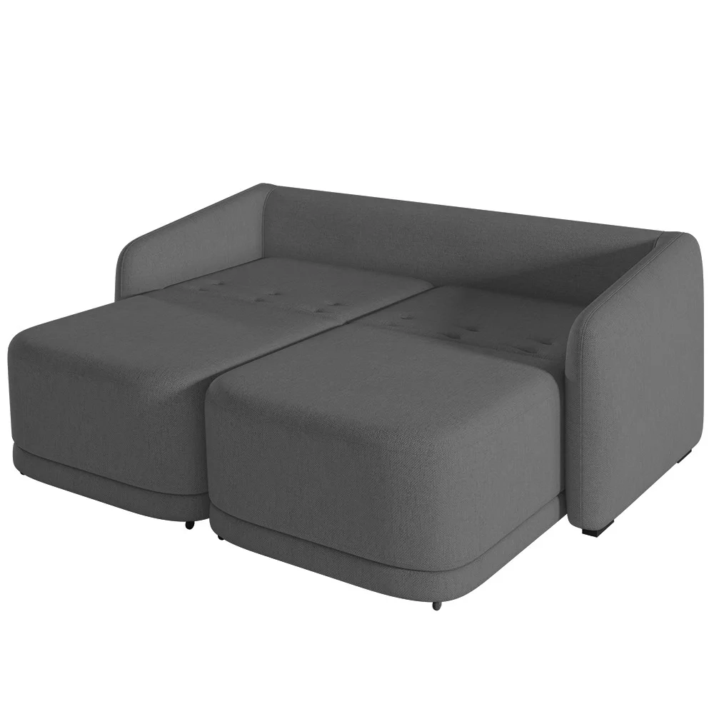 Sofá Cama Casal para Sala 216cm Polska Z08 Linho Cinza Escuro - Mpozenato