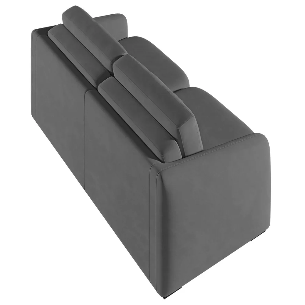 Sofá Cama Casal para Sala 216cm Polska Z08 Veludo Cinza Escuro - Mpozenato