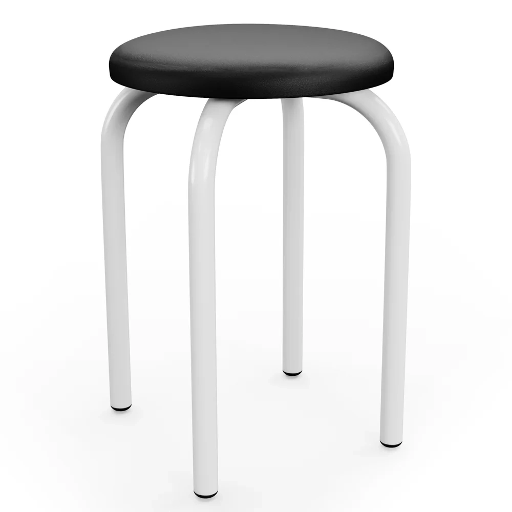 Mesa de Cozinha Bistrô Porto Branco 90cm com 2 Banquetas Industriais Maviê Preto/Branco - Mpozenato