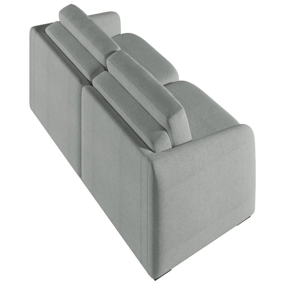 Sofá Cama Casal para Sala 236cm Polska Z08 Boucle Cinza Claro - Mpozenato