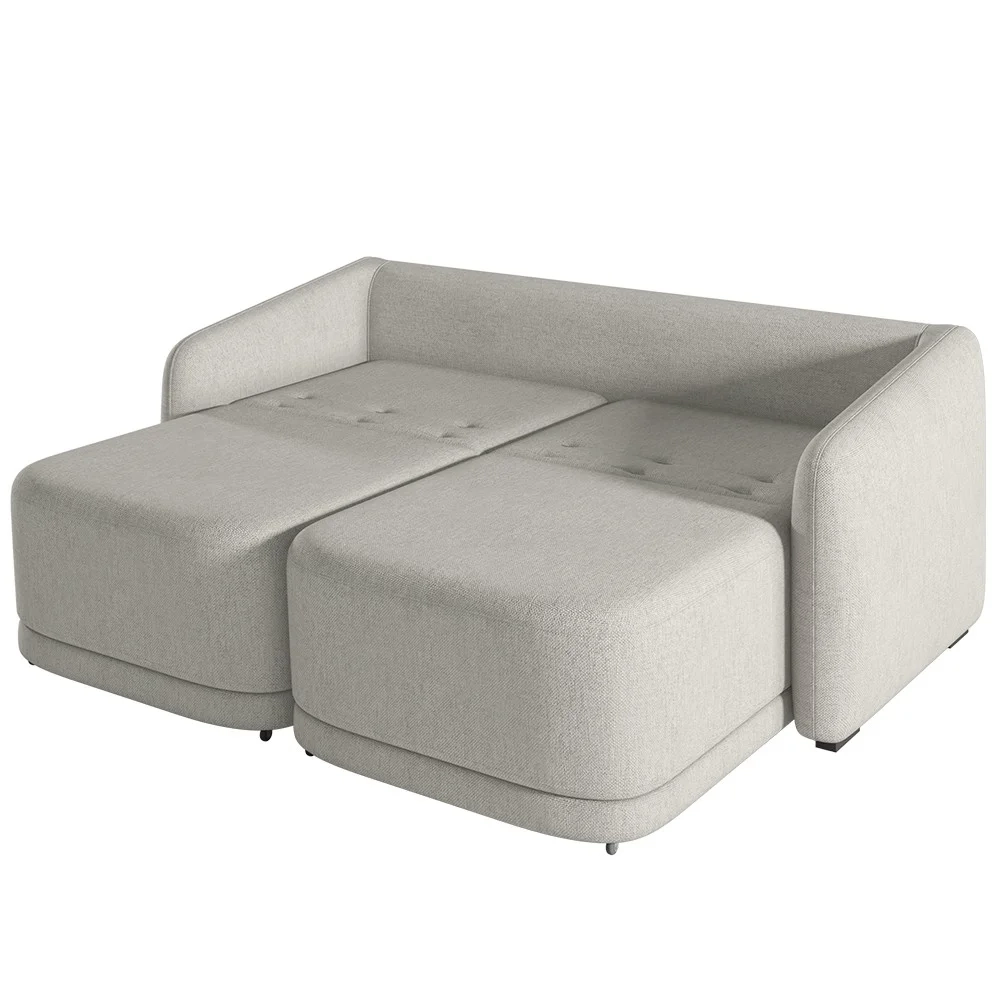 Sofá Cama Casal para Sala 236cm Polska Z08 Linho Cinza - Mpozenato