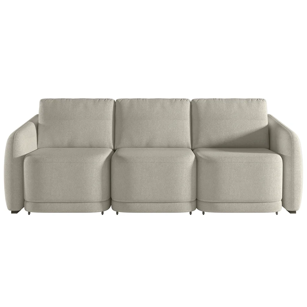 Sofá Cama Casal para Sala 246cm Polska Z08 Boucle Bege - Mpozenato