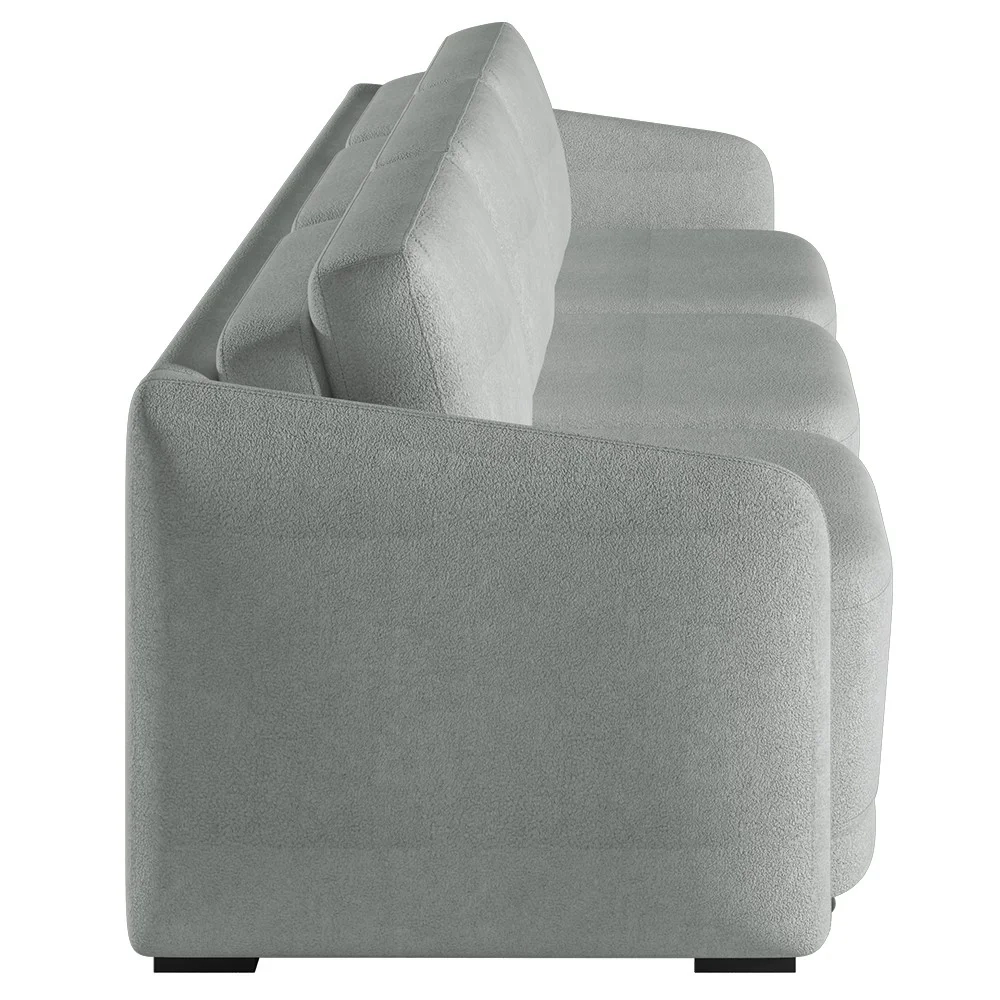 Sofá Cama Casal para Sala 246cm Polska Z08 Boucle Cinza Claro - Mpozenato