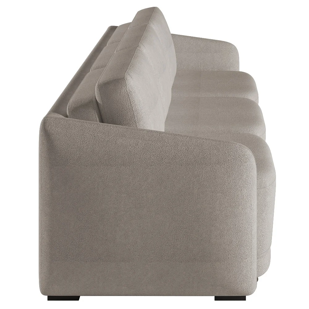 Sofá Cama Casal para Sala 246cm Polska Z08 Boucle Bege Escuro - Mpozenato