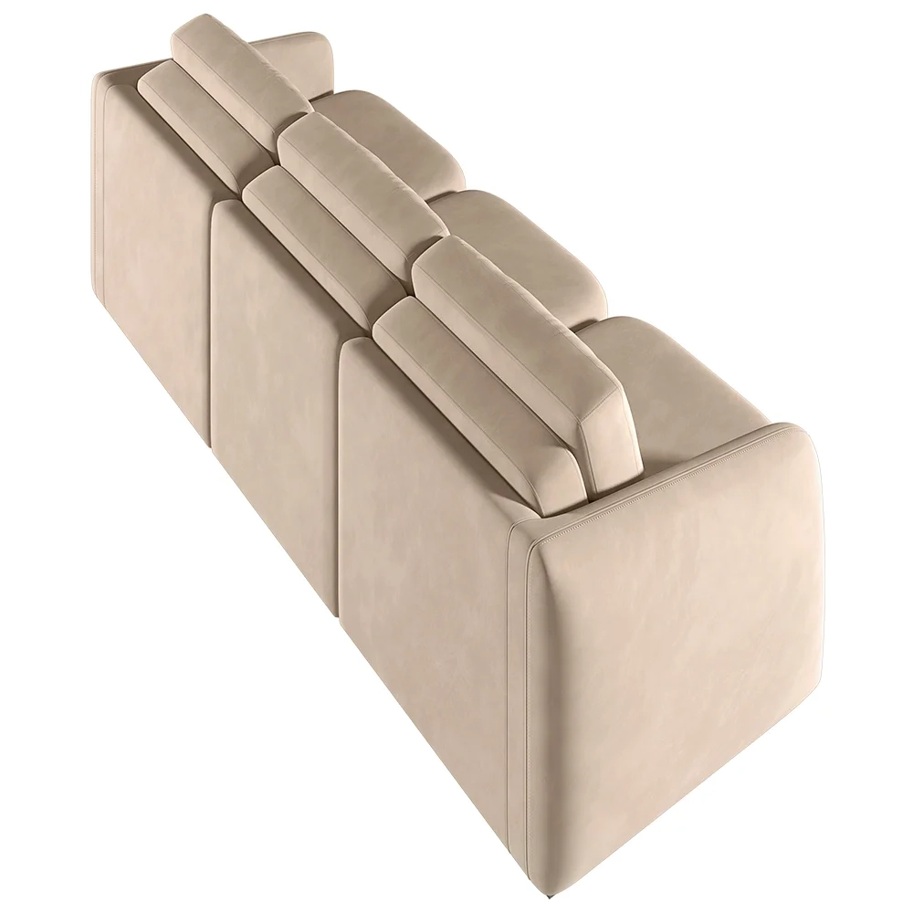 Sofá Cama Casal para Sala 246cm Polska Z08 Veludo Bege - Mpozenato