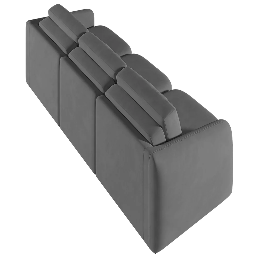 Sofá Cama Casal para Sala 246cm Polska Z08 Veludo Cinza Escuro - Mpozenato