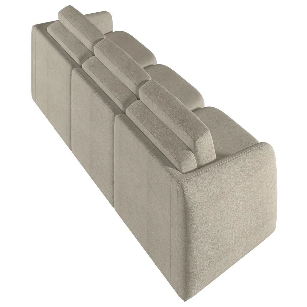 Sofá Cama Casal para Sala 276cm Polska Z08 Boucle Bege - Mpozenato