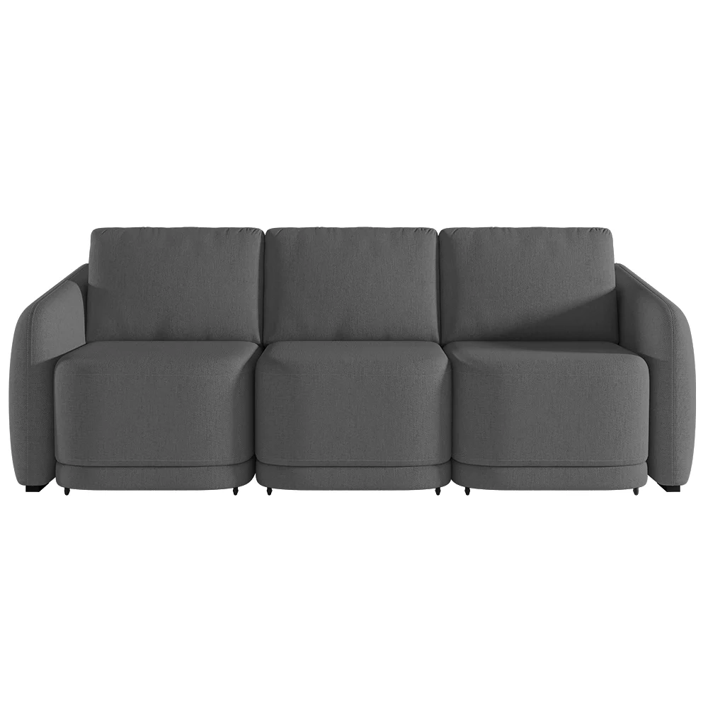 Sofá Cama Casal para Sala 276cm Polska Z08 Linho Cinza Escuro - Mpozenato