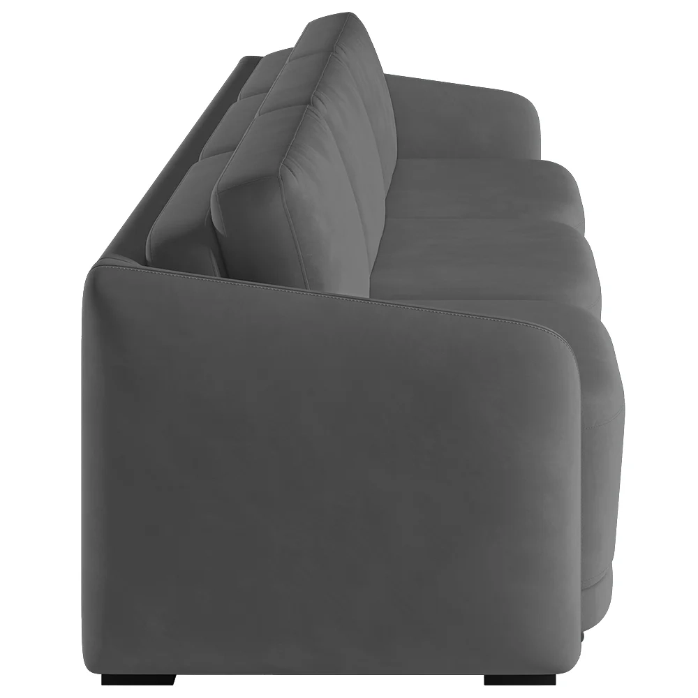 Sofá Cama Casal para Sala 276cm Polska Z08 Veludo Cinza Escuro - Mpozenato