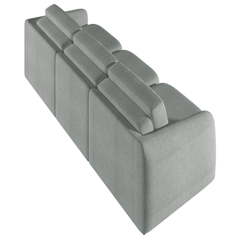 Sofá Cama Casal para Sala 306cm Polska Z08 Boucle Cinza Claro - Mpozenato