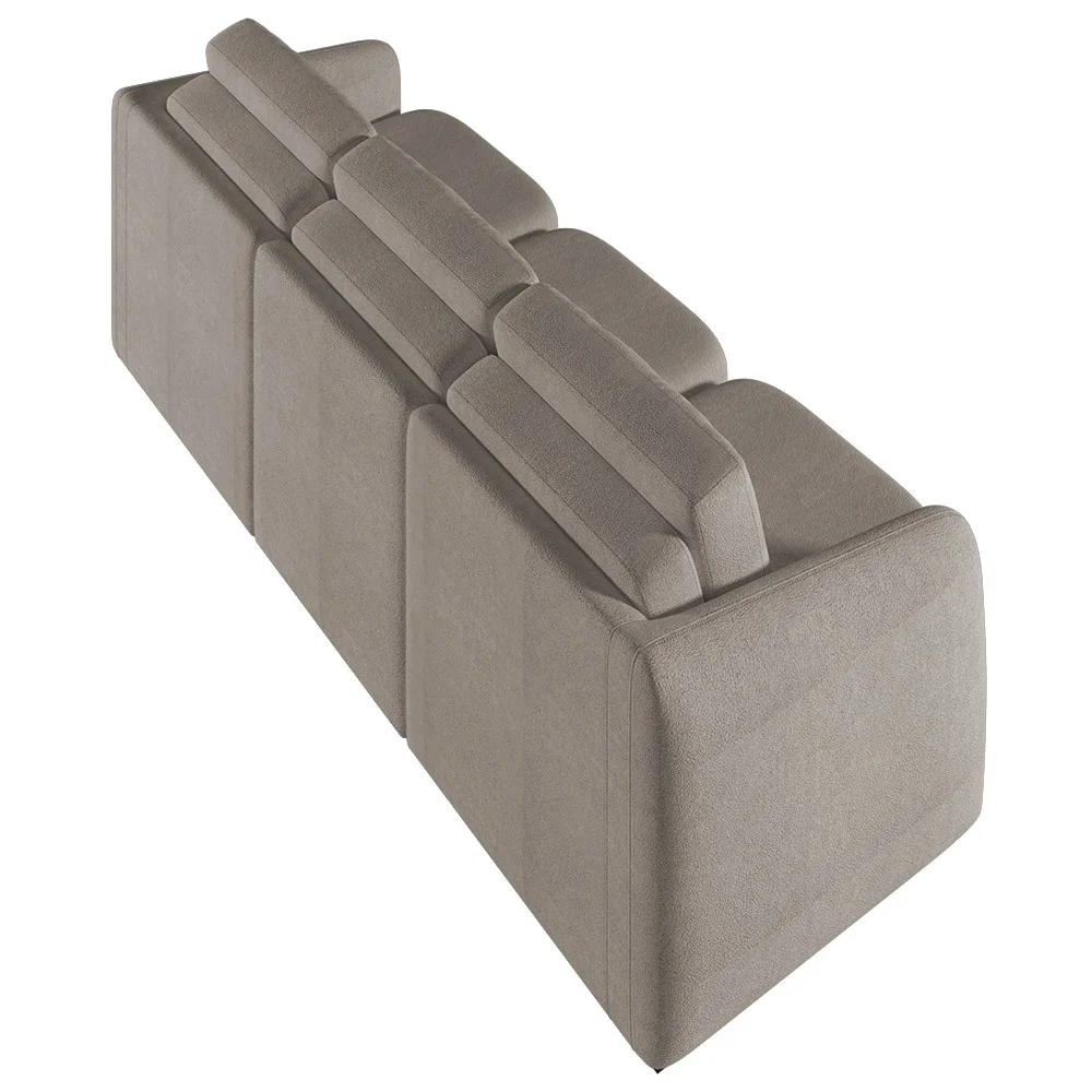 Sofá Cama Casal para Sala 306cm Polska Z08 Boucle Bege Escuro - Mpozenato