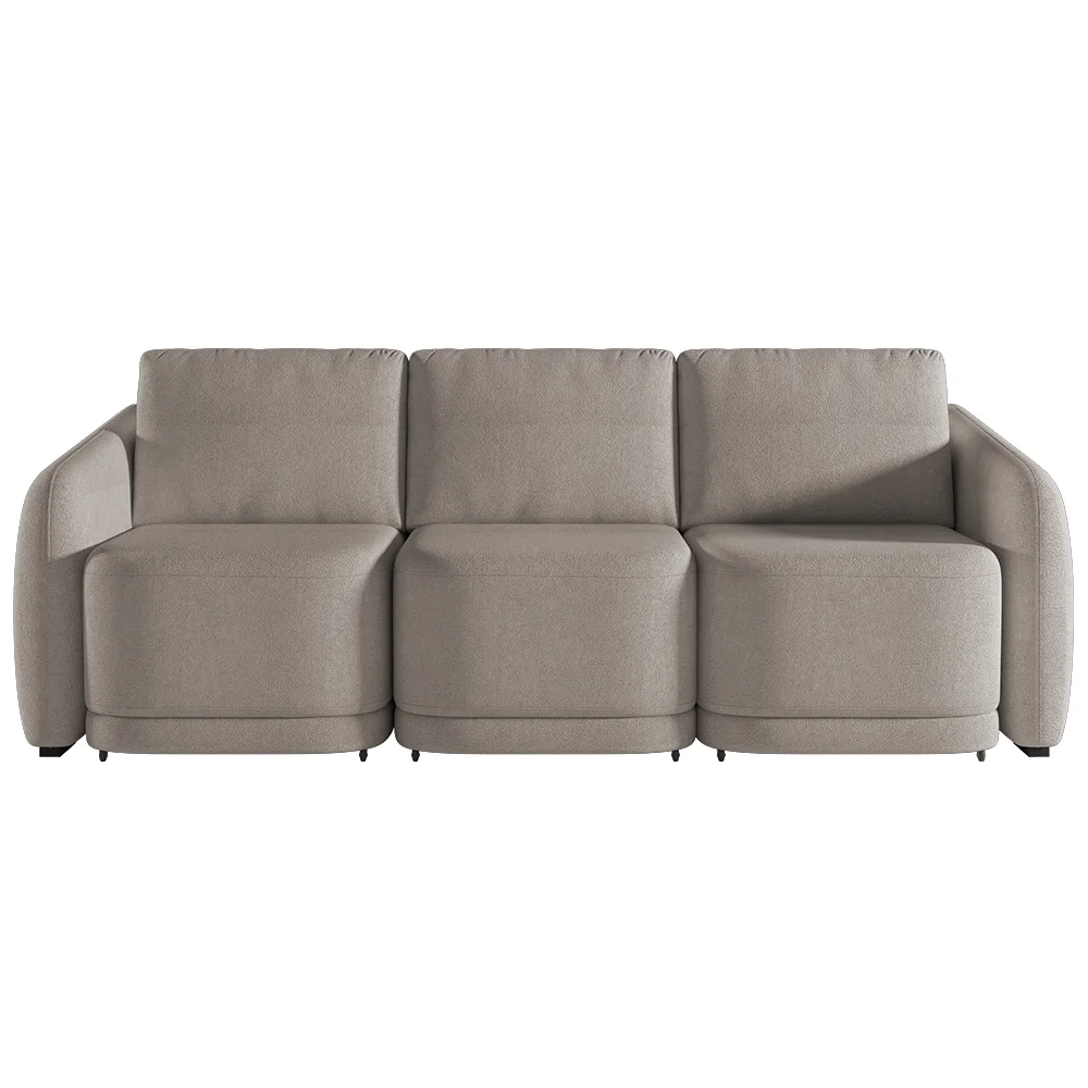 Sofá Cama Casal para Sala 306cm Polska Z08 Boucle Bege Escuro - Mpozenato