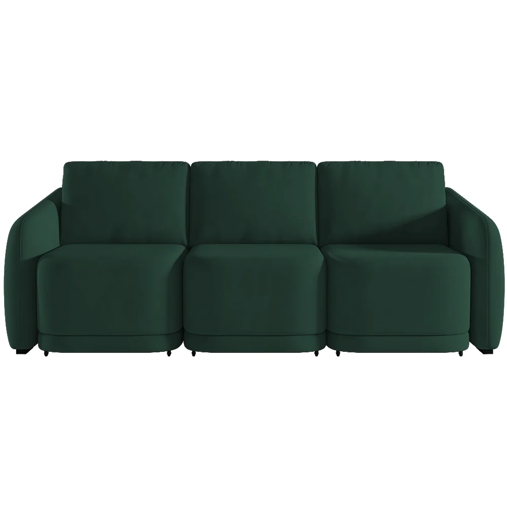 Sofá Cama Casal para Sala 306cm Polska Z08 Veludo Verde - Mpozenato