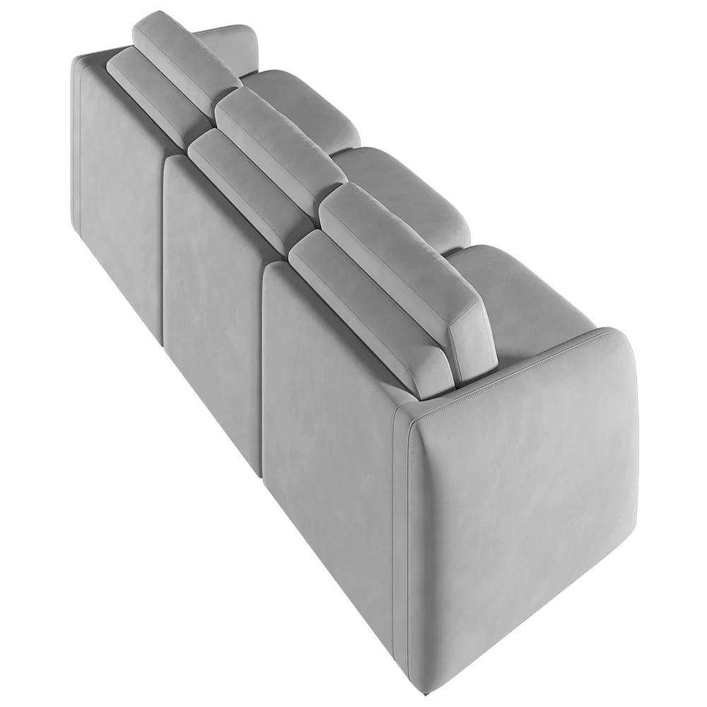 Sofá Cama Casal para Sala 306cm Polska Z08 Veludo Cinza - Mpozenato