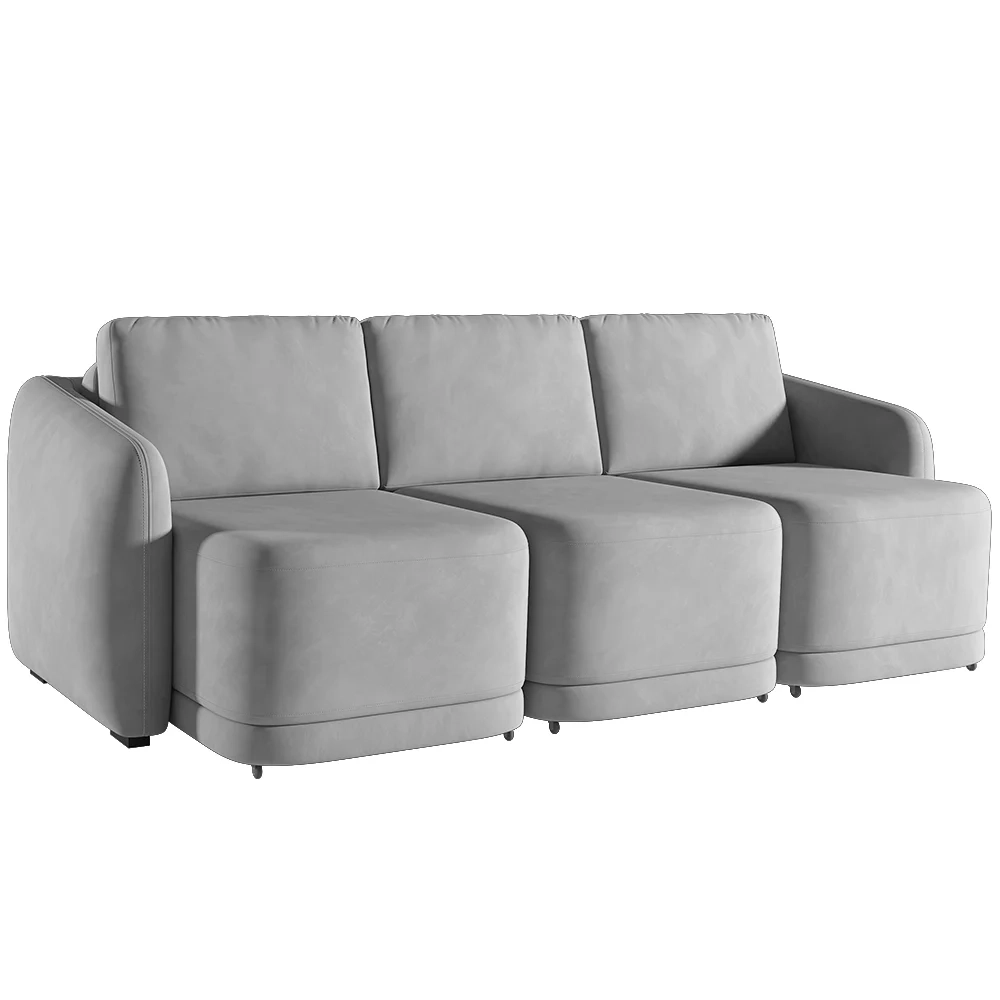 Sofá Cama Casal para Sala 306cm Polska Z08 Veludo Cinza - Mpozenato