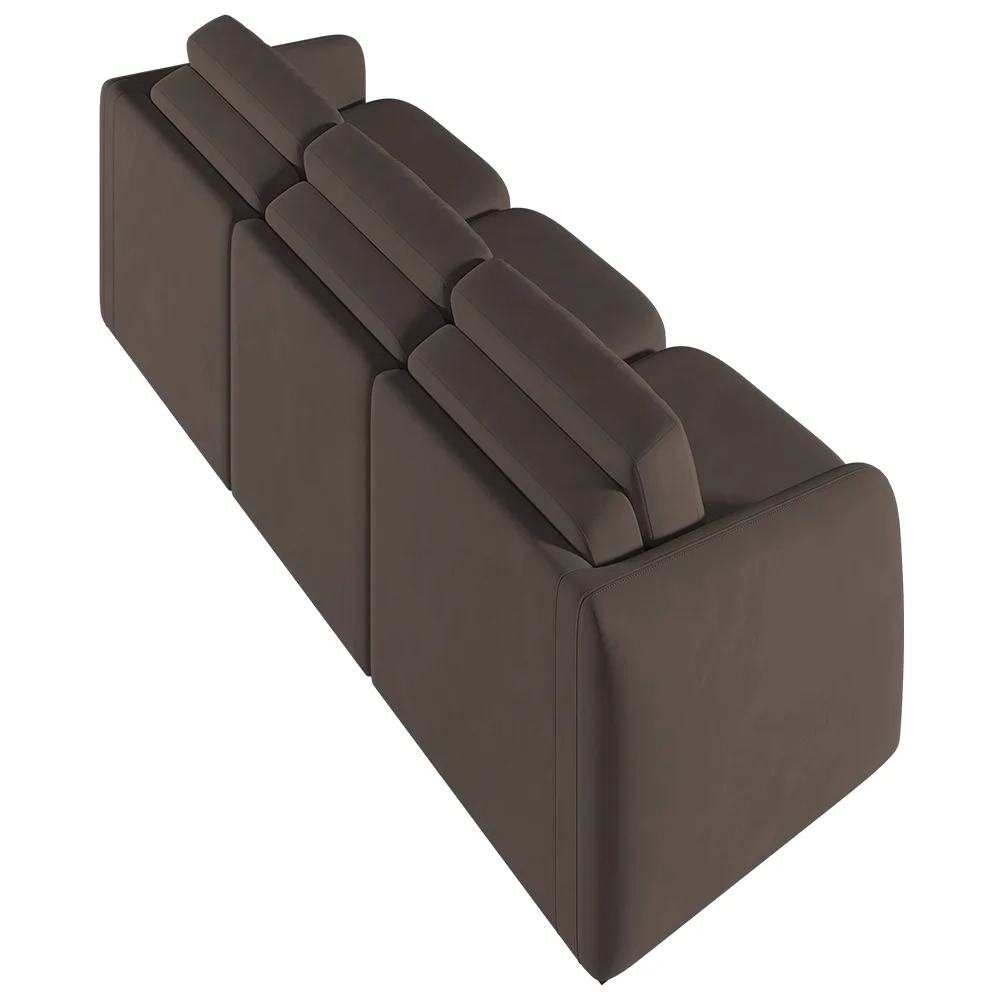 Sofá Cama Casal para Sala 306cm Polska Z08 Veludo Marrom - Mpozenato