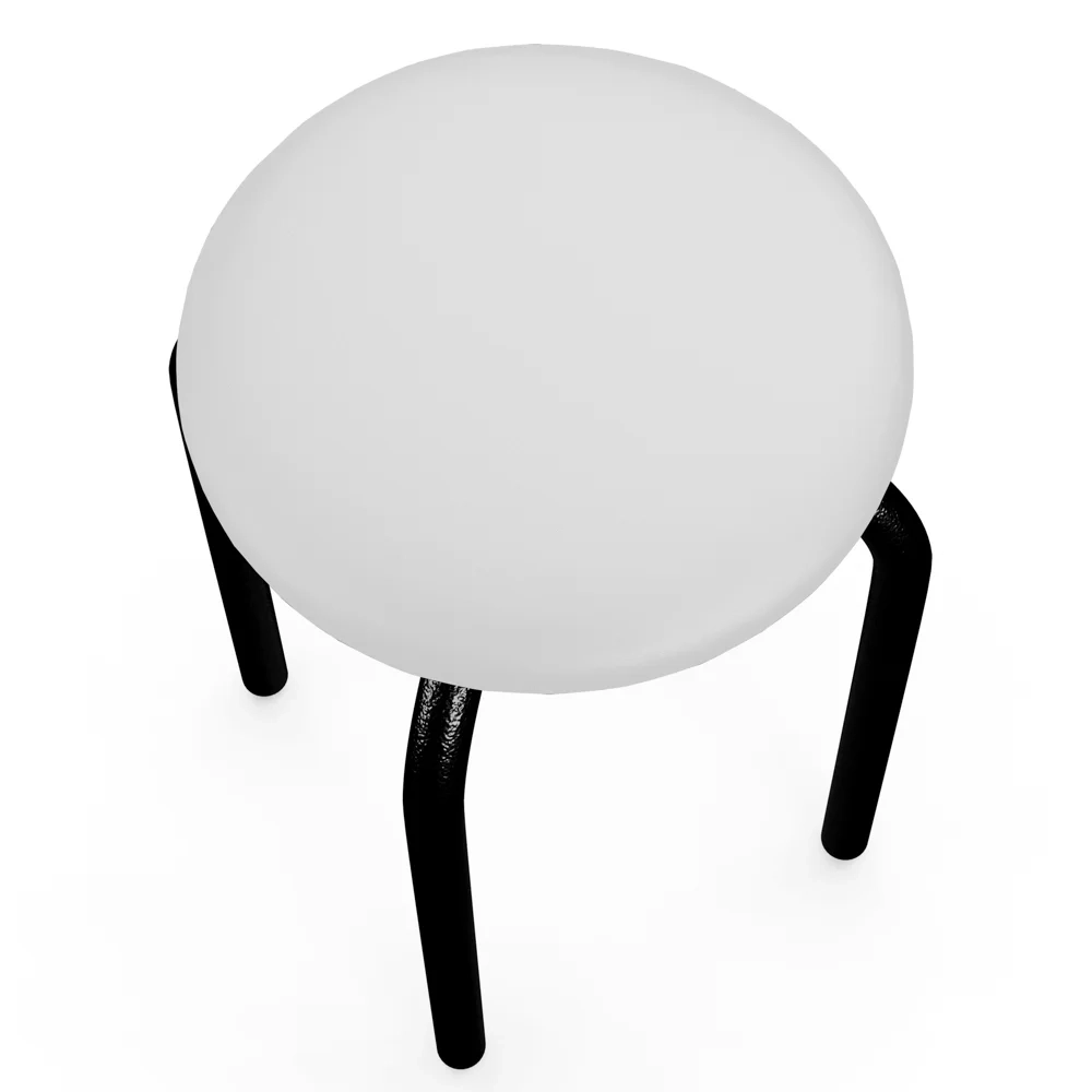 Mesa de Cozinha Bistrô Porto Preto 90cm com 2 Banquetas Industriais Maviê Branco/Preto - Mpozenato