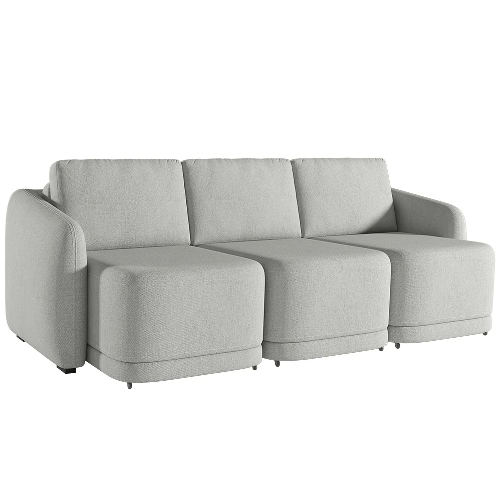 Sofá Cama Casal para Sala 336cm Polska Z08 Linho Cinza - Mpozenato