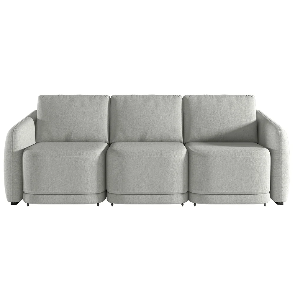 Sofá Cama Casal para Sala 336cm Polska Z08 Linho Cinza - Mpozenato