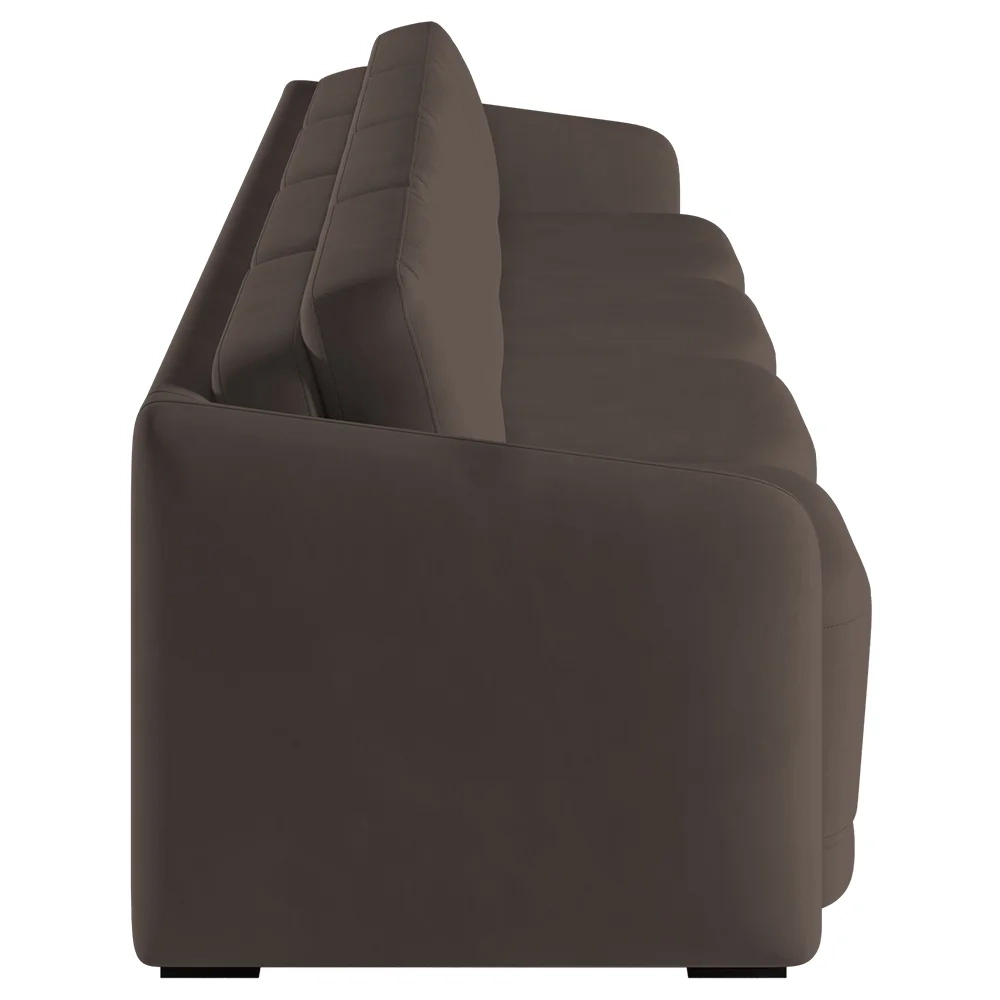 Sofá Cama Casal para Sala 356cm Polska Z08 Veludo Marrom - Mpozenato