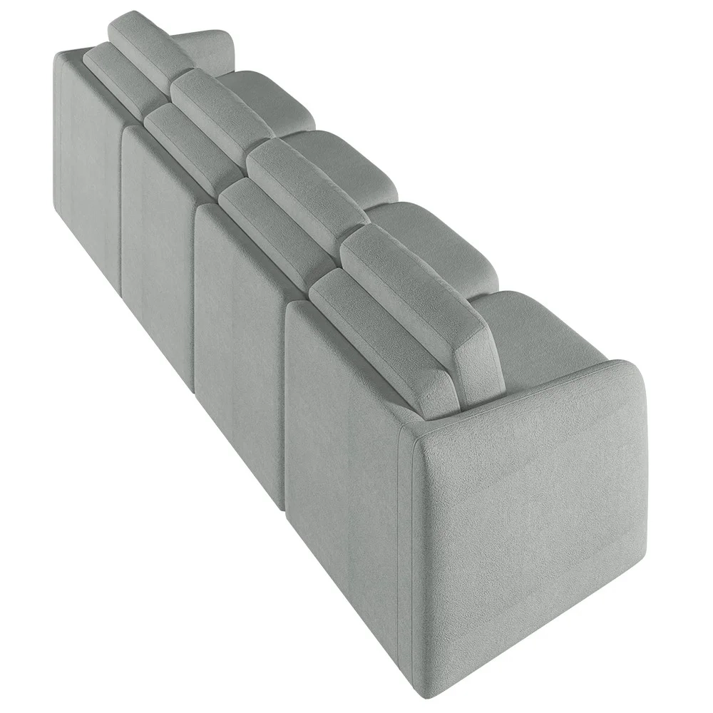 Sofá Cama Casal para Sala 396cm Polska Z08 Boucle Cinza Claro - Mpozenato