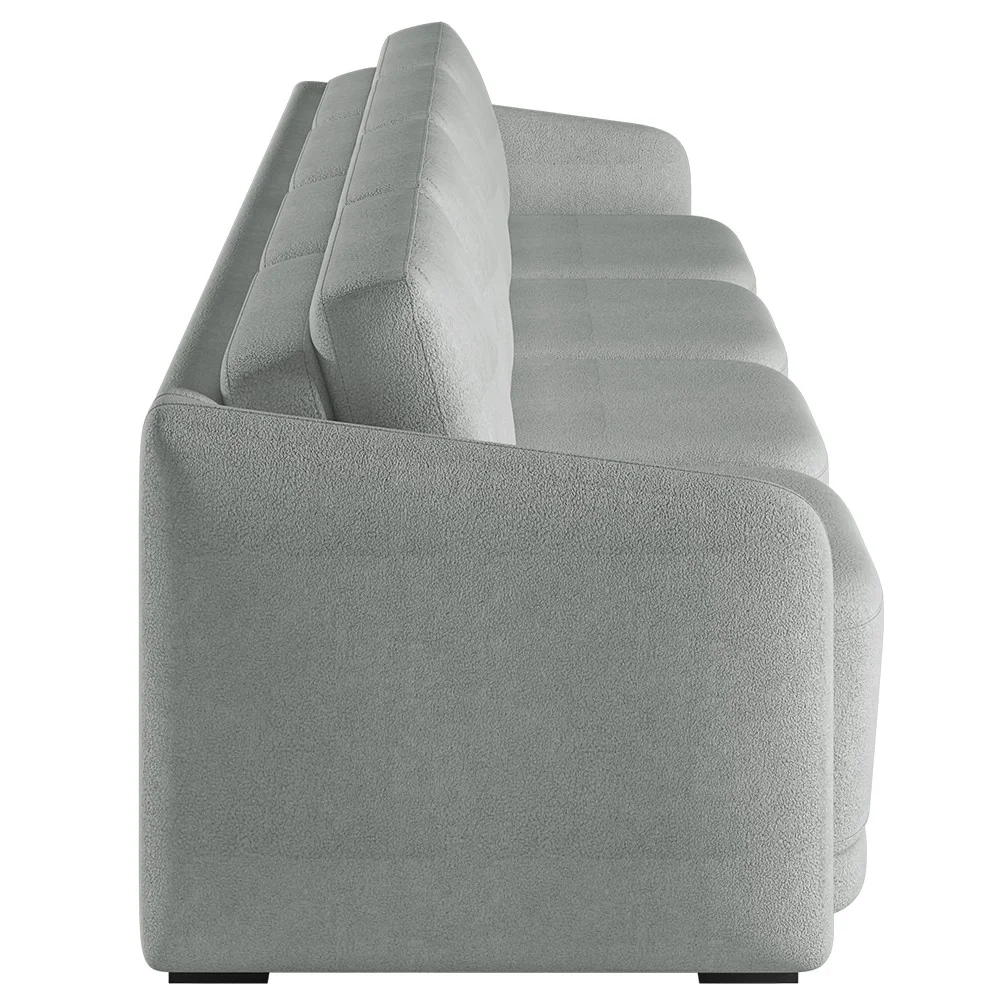 Sofá Cama Casal para Sala 396cm Polska Z08 Boucle Cinza Claro - Mpozenato