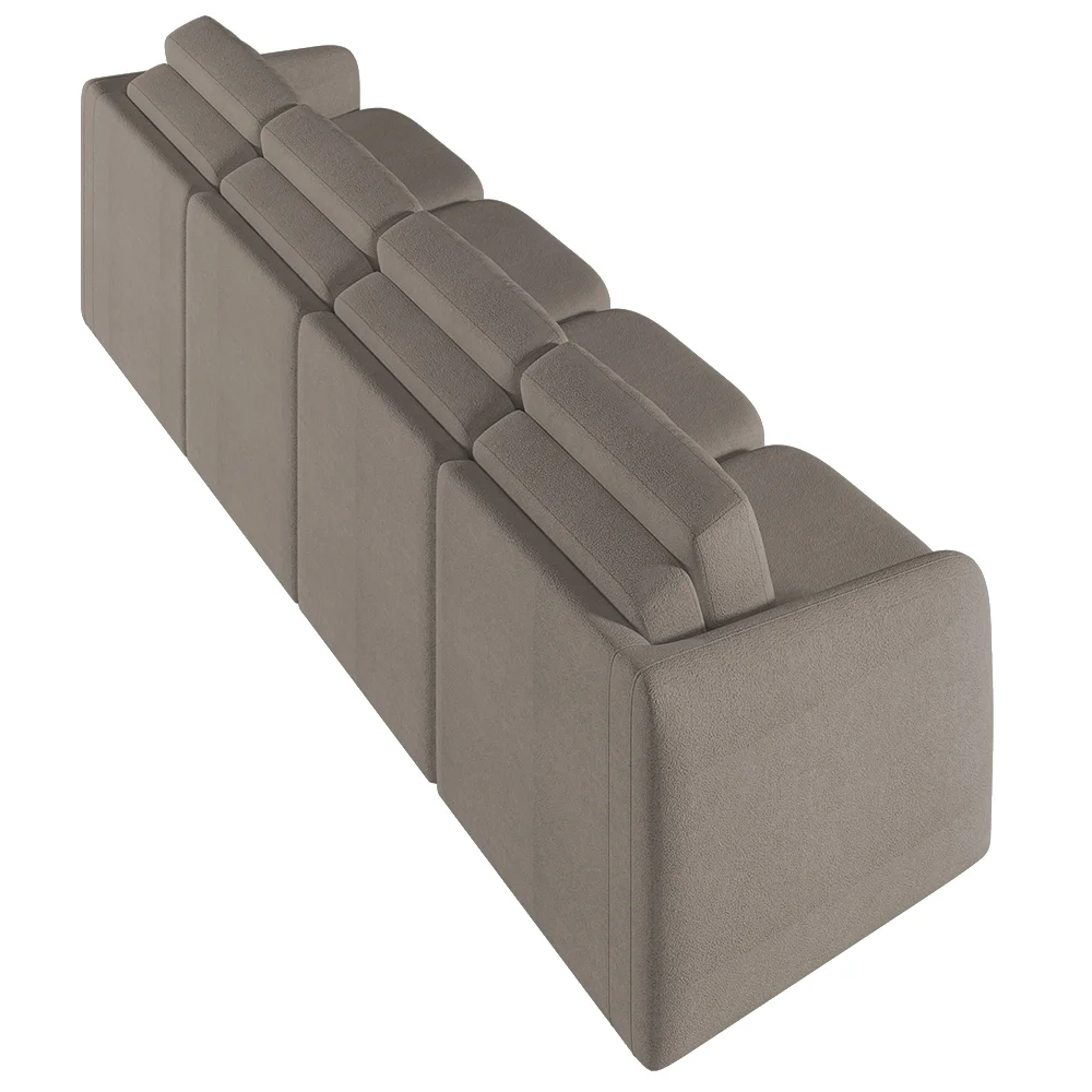 Sofá Cama Casal para Sala 396cm Polska Z08 Boucle Bege Escuro - Mpozenato