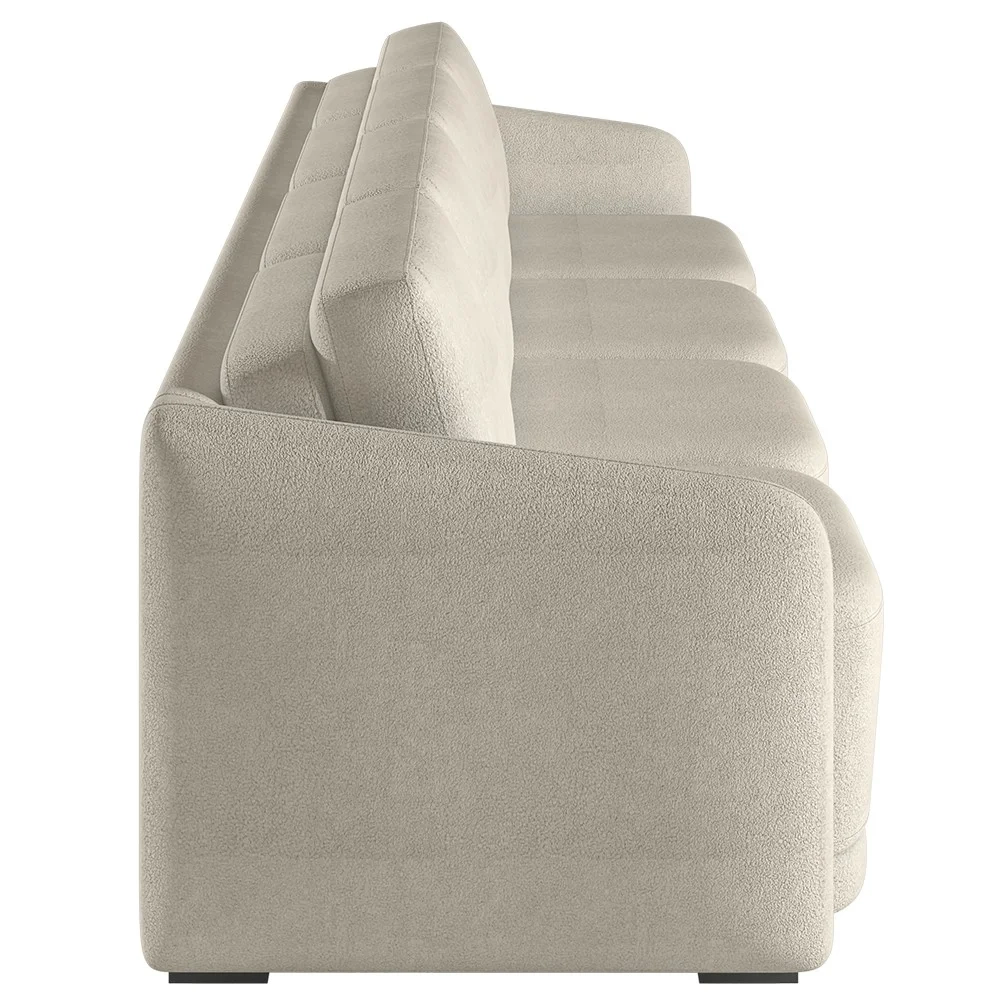 Sofá Cama Casal para Sala 396cm Polska Z08 Boucle Bege - Mpozenato