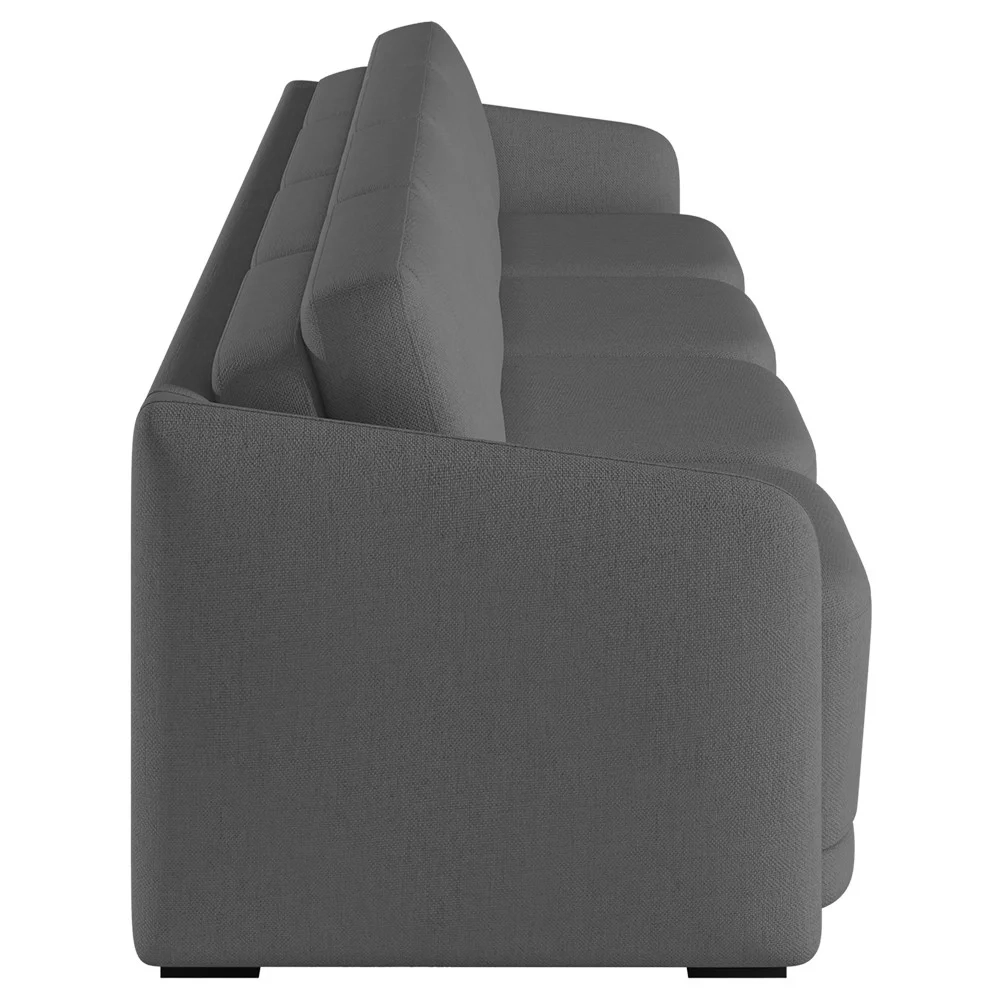 Sofá Cama Casal para Sala 396cm Polska Z08 Linho Cinza Escuro - Mpozenato