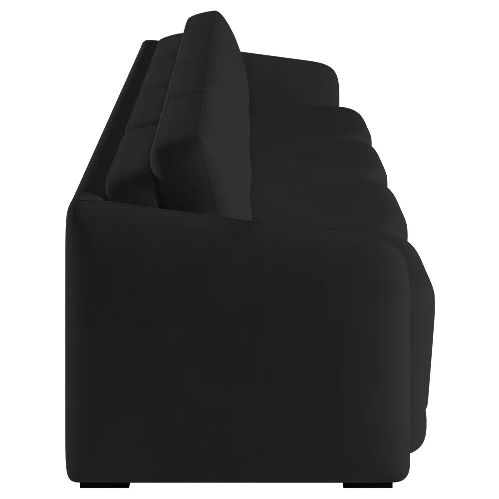 Sofá Cama Casal para Sala 396cm Polska Z08 Veludo Preto - Mpozenato