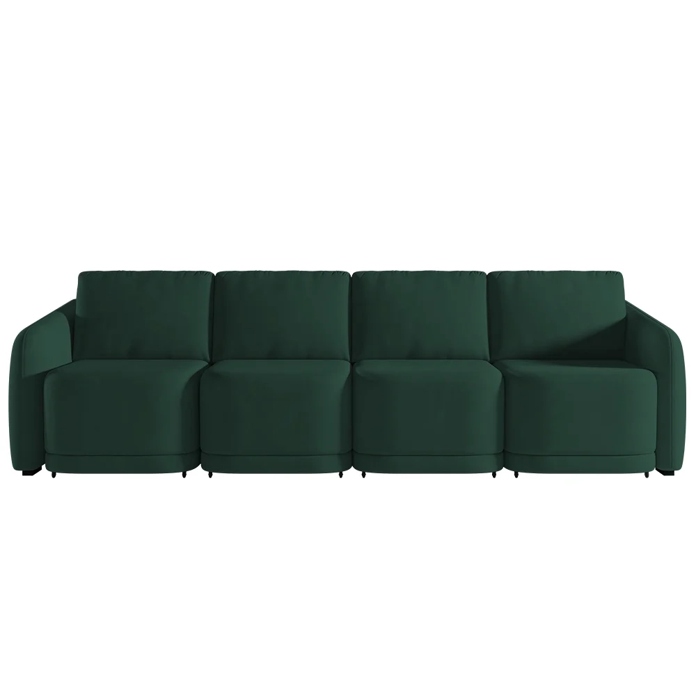 Sofá Cama Casal para Sala 396cm Polska Z08 Veludo Verde - Mpozenato