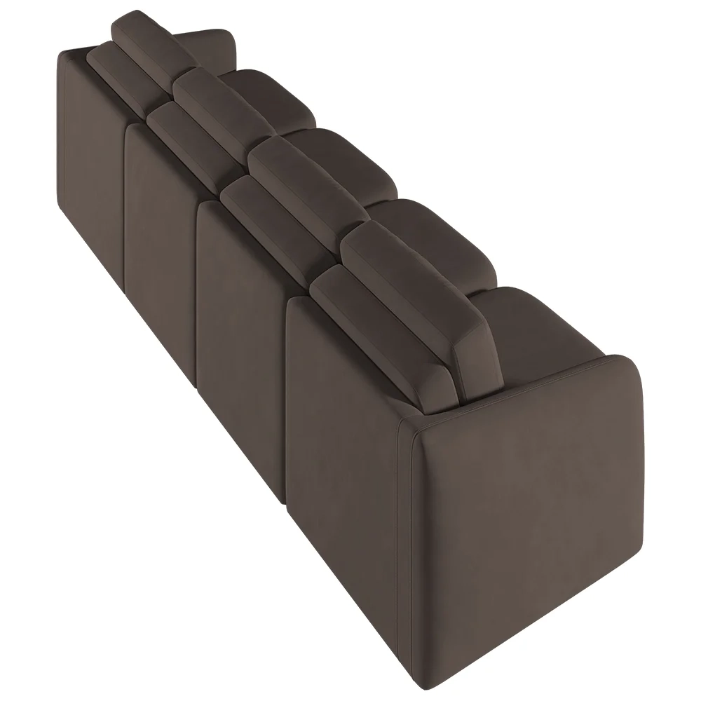 Sofá Cama Casal para Sala 396cm Polska Z08 Veludo Marrom - Mpozenato