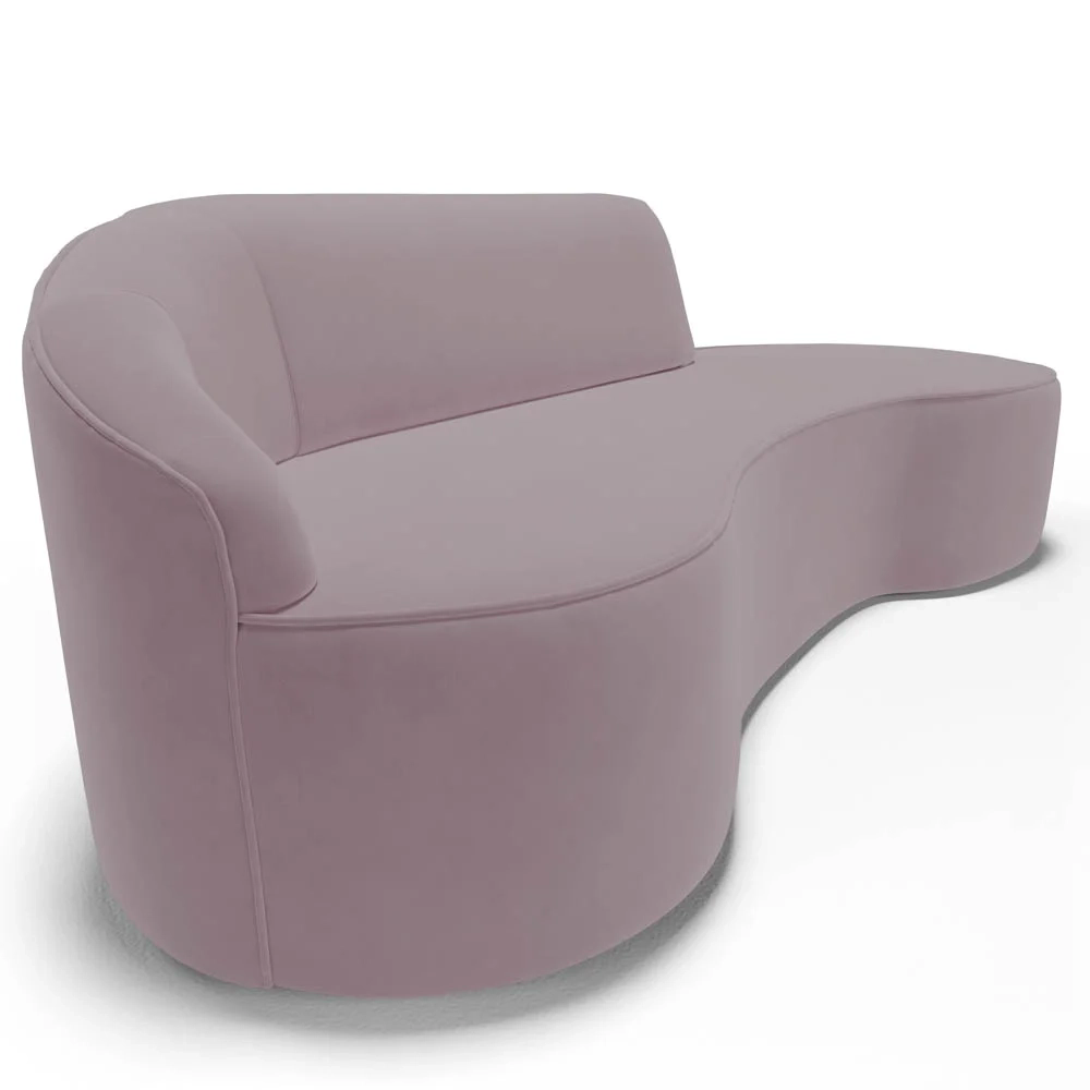 Sofá Living  2 Lugares 180cm Braço Esquerdo Mozart D06 Veludo Rosê - Mpozenato